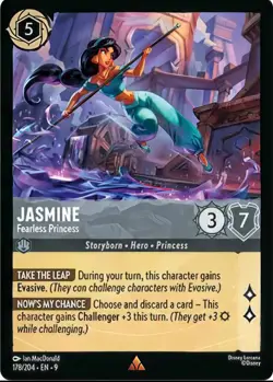 Jasmine Fearless Princess 178/204 Disney Lorcana Fabled Rare Non Foil NM/M - Image 1