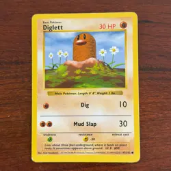 Shadowless Diglett 47/102 Common Base Set Pokemon Card - Image 1