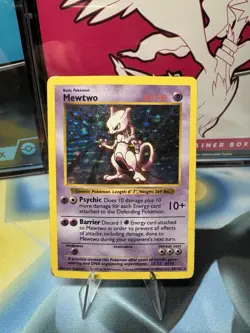 Pokemon Mewtwo Base Set (Shadowless) Holo Rare 10/102 60HP Psychic Card - Image 1