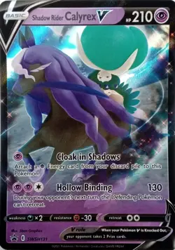 SWSH131 SHADOW RIDER CALYREX V ULTRA RARE BLACK STAR PROMO POKEMON CARD - Image 1