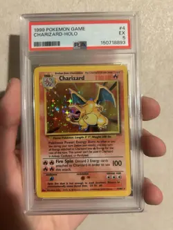 1999 Pokemon Base Set Charizard Holo Card # 4/102 PSA 5 [Freshly Graded] - Image 1