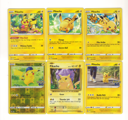 Pikachu 6 Card Lot 5 Common 1 Reverse Holo Rare NM Pokemon TCG - Image 1