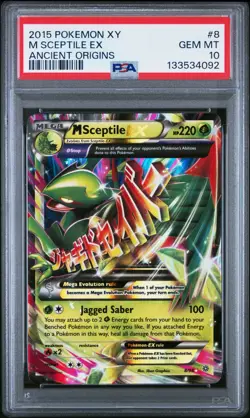 PSA 10 GEM MINT M Sceptile Ex 2015 XY Ancient Origins 8/98 Pokemon Card - Image 1