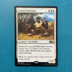 MTG NM: Leonin Warleader - Core Set 2019 (M19), Regular, English - Image 1