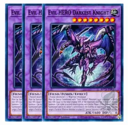 3x Evil HERO Darkest Knight 1st Edition Common SUDA-EN033 Yu-Gi-Oh! Near Mint - Image 1