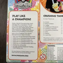 Pokemon Cards - 2024 World Championships Deck- Crushing Thorn Fernando Cifuentes - Image 4
