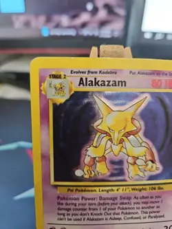 Pokemon Alakazam TCG Card 1/102 Base Set, Unlimited Holo Rare DMG - Image 2