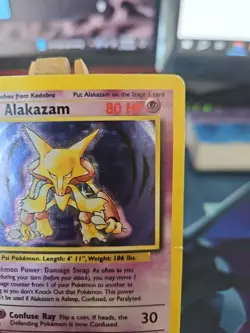 Pokemon Alakazam TCG Card 1/102 Base Set, Unlimited Holo Rare DMG - Image 3