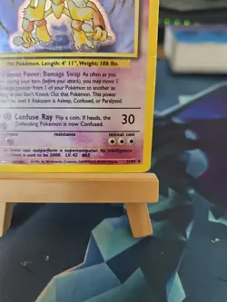 Pokemon Alakazam TCG Card 1/102 Base Set, Unlimited Holo Rare DMG - Image 4