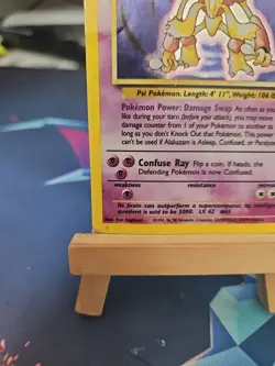 Pokemon Alakazam TCG Card 1/102 Base Set, Unlimited Holo Rare DMG - Image 5