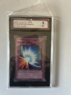 Yu-Gi-Oh 2002 Mirror Force Ultra Rare Card MRD 138 KSA Graded 5 - Image 1