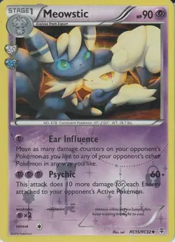 Pokemon TCG Card 2016 XY Generations Radiant Meowstic RC15/RC32 Reverse Holo - Image 1