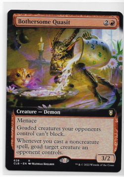Bothersome Quasit (Extended Art) Baldur's Gate CLB Magic MTG (NM) #628 - Image 1