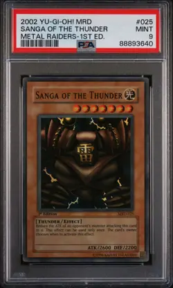 PSA 9 Yugioh MRD-025 Sanga of the Thunder Super Rare 2002 Metal Raiders - Image 1