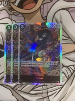 3x One Piece TCG Brook PRB02 EB01-046 SR English NM (Reprint) - Image 1