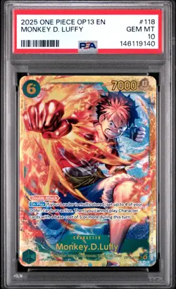 2025 ONE PIECE OP13-CARRYING ON HIS WILL #118 MONKEY D. LUFFY PSA 10 - Image 1