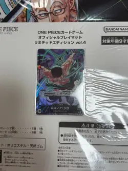 ONE PIECE Card Game Official Playmat Limited Edition Vol. 4 Zoro + Promo Leader - Image 3