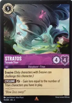 55/204 STRATOS TORNADO TITAN INTO THE INKLANDS RARE DISNEY LORCANA CARD - Image 1