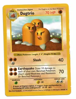 Pokemon Card: Dugtrio 19/102 Base Set Shadowless Rare! - Image 1