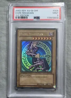 PSA 9 2002 Yu-Gi-Oh Dark Magician SDY-006 1st Edition Holo Graded Trading Card - Image 1