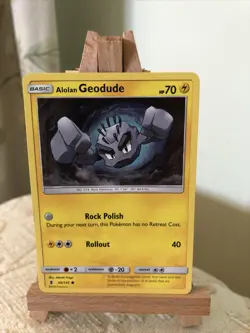 Pokemon Trading Card Game Alolan Geodude SM Guardians Rising Card #40/145 - Image 1