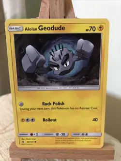 Pokemon Trading Card Game Alolan Geodude SM Guardians Rising Card #40/145 - Image 2