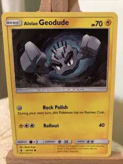 Pokemon Trading Card Game Alolan Geodude SM Guardians Rising Card #40/145 - Image 5