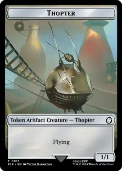MTG Universes Beyond: Fallout - Thopter 1/1 & Treasure [Token] - Image 1