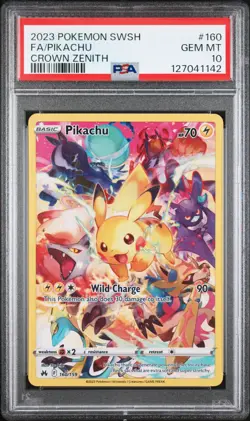 Pokemon TCG Crown Zenith: Pikachu 160/159 PSA 10 - Image 1
