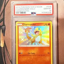 Pokemon Charmander Shiny Holo Rare Hidden Fates SV6/SV94 2019 PSA 10 Card - Image 1