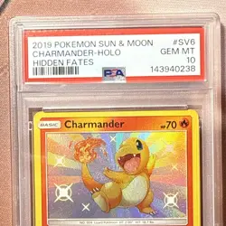 Pokemon Charmander Shiny Holo Rare Hidden Fates SV6/SV94 2019 PSA 10 Card - Image 4