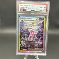 2025 Pokemon Prismatic Evolutions PRE Espeon EX #155/131 SIR PSA 10 Gem Mint - Image 1