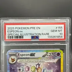 2025 Pokemon Prismatic Evolutions PRE Espeon EX #155/131 SIR PSA 10 Gem Mint - Image 4