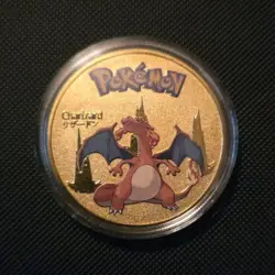 Pokemon Charizard Gold Metal Commemorative Coin Set 2 Collectible Coins - Image 1