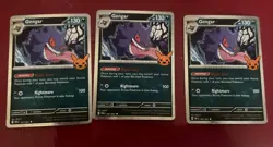 Lot 3 Pokemon Paldean Fates #057/091 GENGAR Cosmo Holo Halloween Trick Or Trade - Image 1