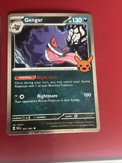 Lot 3 Pokemon Paldean Fates #057/091 GENGAR Cosmo Holo Halloween Trick Or Trade - Image 3