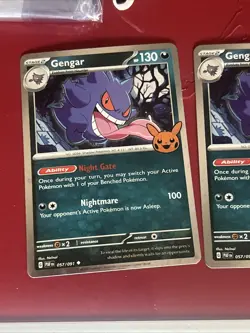 Lot 3 Pokemon Paldean Fates #057/091 GENGAR Cosmo Holo Halloween Trick Or Trade - Image 5