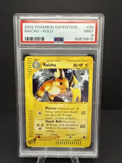 2002 Pokemon Expedition Holo Raichu #25 PSA 9 MINT - Image 1