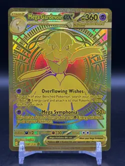 2025 Pokemon Mega Evolutions Mega Gardevoir ex Gold Hyper Rare 187/132 NM - Image 1