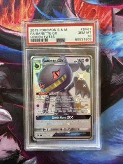 2019 POKEMON SUN & MOON HIDDEN FATES #SV61 FULL ART/BANETTE GX PSA 10 - Image 1