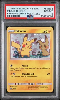 2019 POKEMON SM BLACK STAR PROMO TEAM UP SINGLE PACK BLISTERS PIKACHU-HOLO PSA 8 - Image 1