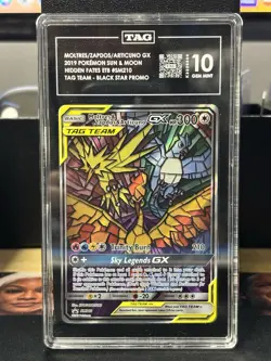 Pokemon Moltres & Zapdos & Articuno SM210 Sun and Moon Hidden Fates Promo TAG 10 - Image 1
