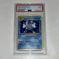 2016 Pokemon XY Evolutions 25 Poliwrath Holo PSA 9 MINT 25/108 - Image 1