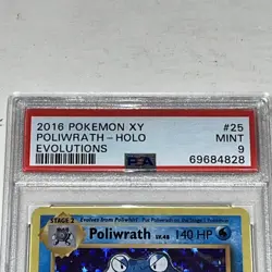 2016 Pokemon XY Evolutions 25 Poliwrath Holo PSA 9 MINT 25/108 - Image 2