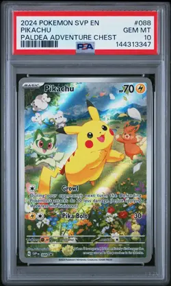 PSA 10 Pikachu 88 Black Star Promo Paldea Adventure Chest GEM MINT Pokemon - Image 1