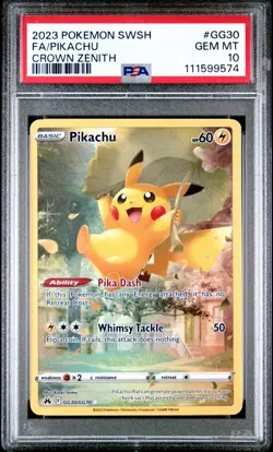 PIKACHU GG30/GG70 PSA 10 FULL ART 2023 POKEMON SWORD & SHIELD CROWN ZENITH - Image 3