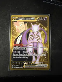 Pokemon Team Rocket's Mewtwo ex 240/182 Hyper Rare Full Art Holo 280 HP - Image 1