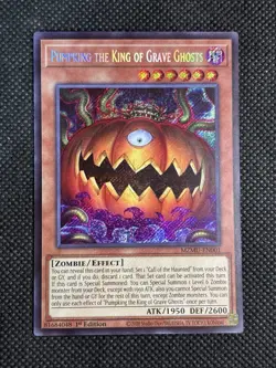 YuGiOh! Pumpking the King of Grave Ghosts MZMU-EN001 Secret Rare 1st Edition NM - Image 1