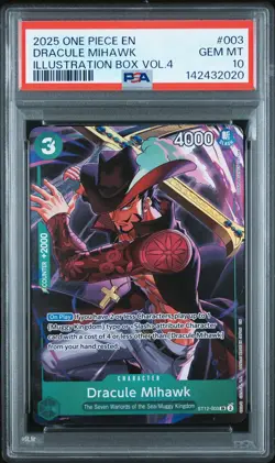 One Piece - Illustration Box Vol. 4 - Dracule Mihawk ST12-003 - Alt Art - PSA 10 - Image 1