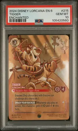 2024 Disney Lorcana ENCHANTED Tigger #215 PSA 10 #0560 - Image 1